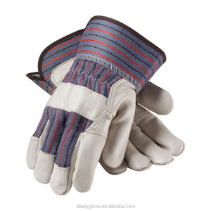 Least wholesale trade fur leather pigskin gloves job canadien with cotton band my back - Product Image 2