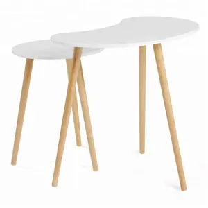 Bambou table de nid Lot de 2 bois canapé table basse latérale meilleure qualité meubles à la maison