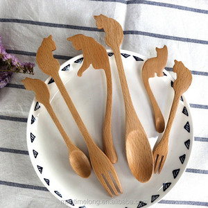 ช้อนไม้บีชลายแมวสปายแมวญี่ปุ่น,ช้อนไม้ขนาดเล็กช้อนไม้ - Product Image 4