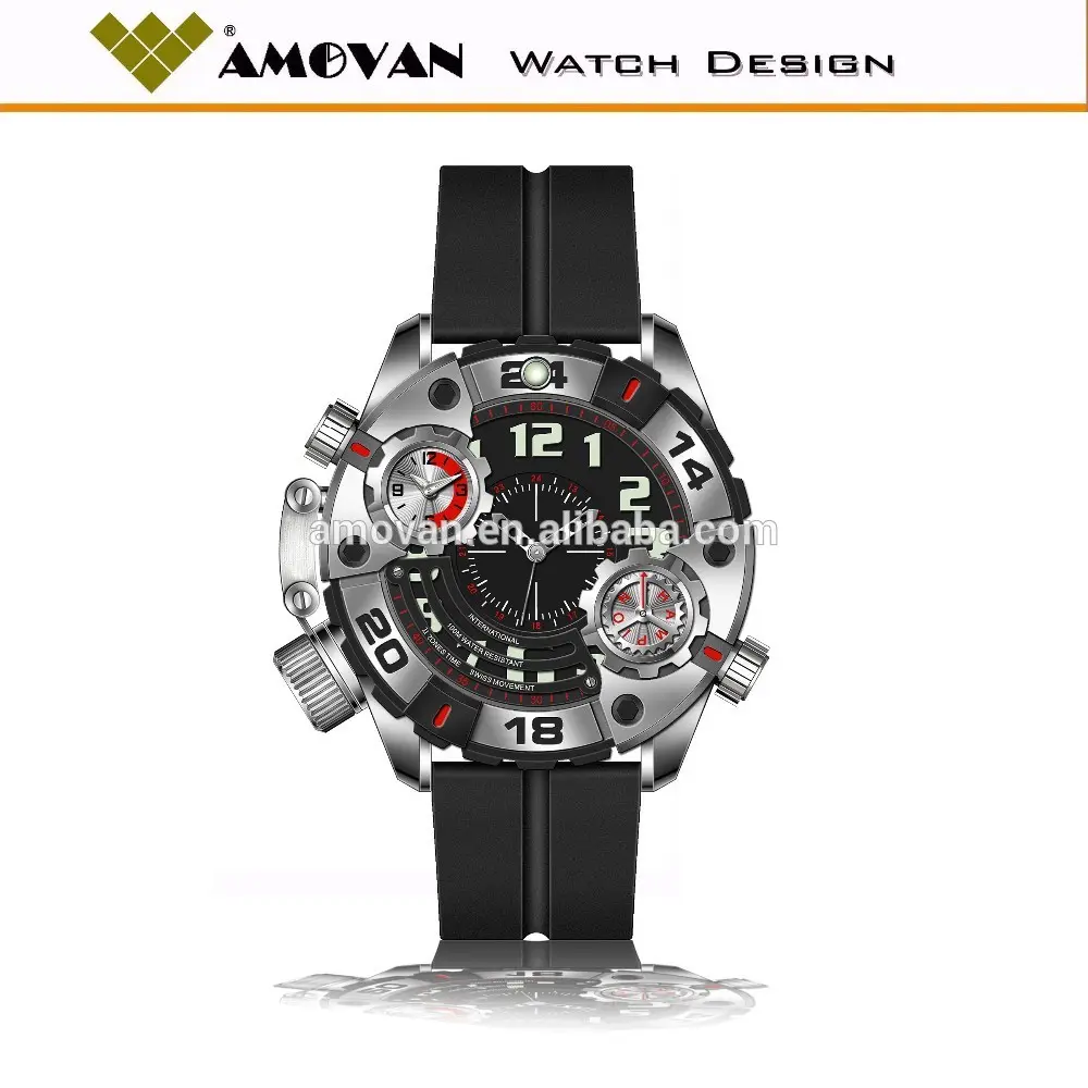 à chaud de nouveaux produits pour 2015 relojes silicone watch band 10 atm résistant à l'eau montres hommes montre militaire