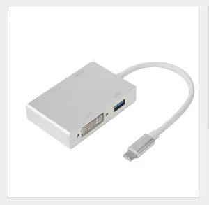 Fornecimento de fábrica USB 3.1 Tipo C para HDMI + VGA + DVI + 3.0 USB fêmea quatro em uma conversão adaptador
