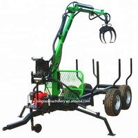 Remorque de bûche de quad de machine forestière approuvée par CE avec la grue