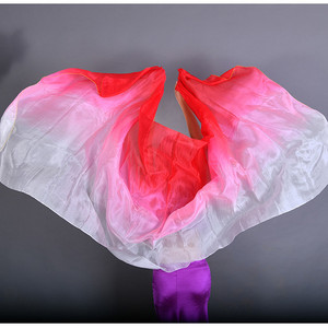 Velo de Seda <span class=keywords><strong>para</strong></span> Danza del Vientre, Pañuelo de Cadera <span class=keywords><strong>para</strong></span> Mujer Adulta, Degradado de Color <span class=keywords><strong>para</strong></span> Bailar - Product Image 4