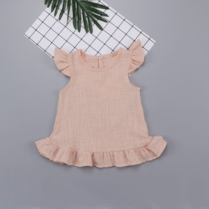 Neonati e bambini adorabili <span class=keywords><strong>abiti</strong></span> <span class=keywords><strong>estivi</strong></span> per bambini <span class=keywords><strong>abiti</strong></span> da bambina con volant in <span class=keywords><strong>lino</strong></span> <span class=keywords><strong>di</strong></span> bambù - Product Image 4