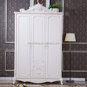 French Style Wooden New Flat Pack Classical Korean European Designs White MDF <strong>3</strong> 4 Home Bedroom Furniture <strong>Set</strong>, Wedding Furniture - Product Image 1
