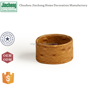 Ensemble d'anneaux <span class=keywords><strong>de</strong></span> serviettes <span class=keywords><strong>en</strong></span> cuir faux cuir d'autruche, 4 pièces - Product Image 6