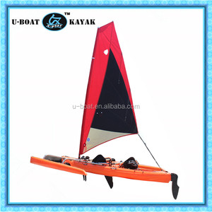 Velero de plástico Trimaran de 18 pies de alta calidad con sistema de accionamiento de pedal y nuevo diseño de timón a la <span class=keywords><strong>venta</strong></span> - Product Image 3