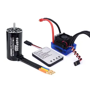 4 Tiang Inrunner Brushless Hub Motor 21V Set dengan 120A ESC Combo 3S 4S Motor Brushless untuk Rc Car 1/8 untuk Tur dan Kereta