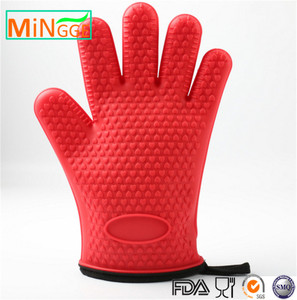 Jaune couleur <span class=keywords><strong>chaud</strong></span> coton cuisine silicone bout des doigts des gants - Product Image 5