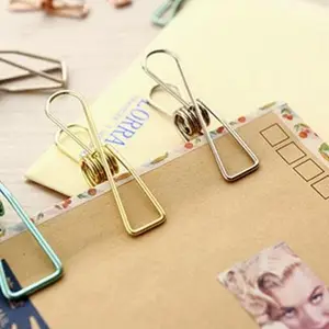 Maat Sml Mooie Metalen Plating Gekleurde Bindmiddel Clips Paperclip Zwaluwstaart Klem Memo Clips Office Binding Accessoires