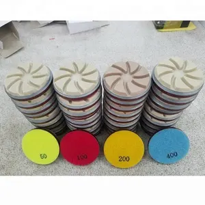 2024 3" 6.0mm Wet polishing system ceramic polishing pads for hard and medium concrete floor