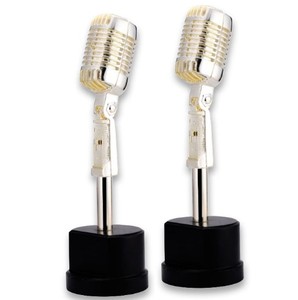 Usine personnalisée résine Art Vintage <span class=keywords><strong>chanteur</strong></span> Statue Microphone musique prix Souvenir - Product Image 1