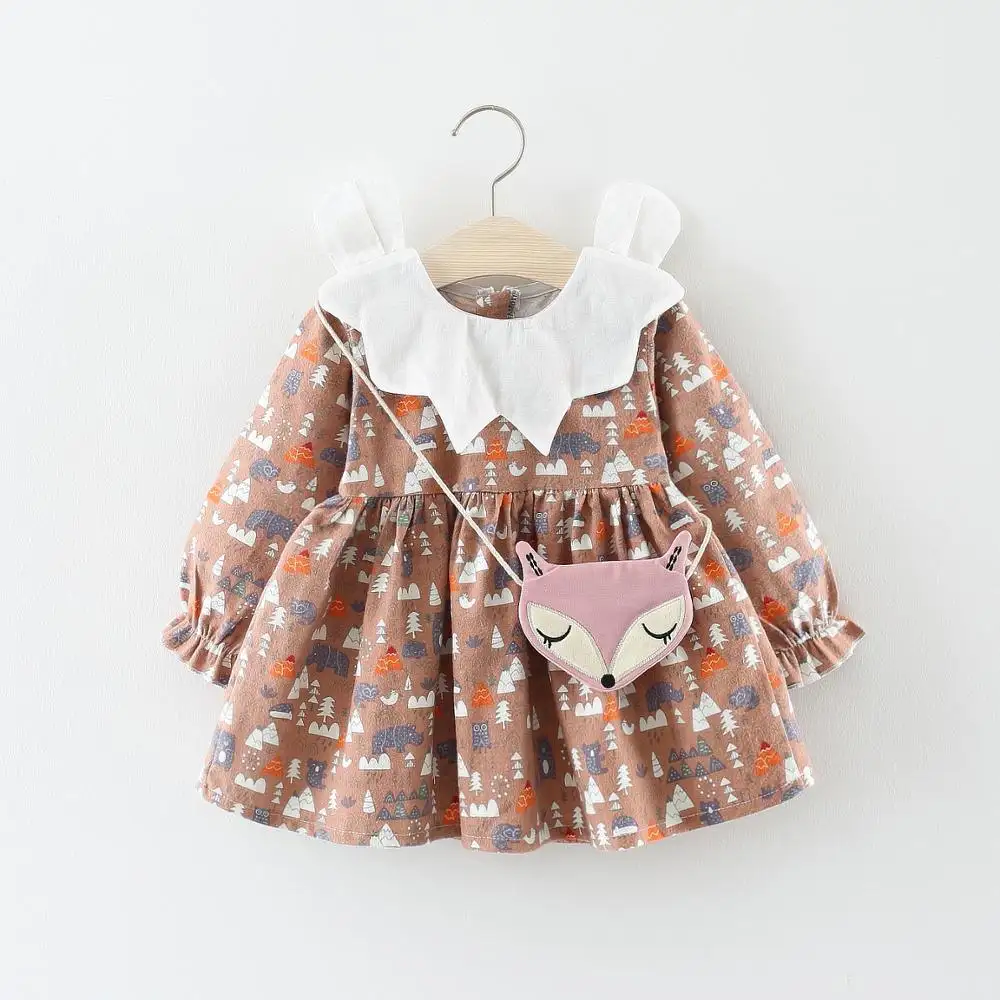 Hao vestido infantil para meninas, vestido de princesa para crianças pequenas, manga longa