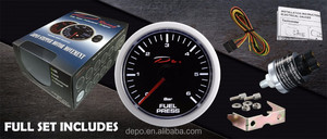 เกจวัดแรงดันน้ำมันเชื้อเพลิง Depo Racing ขนาด 52 มม. ของญี่ปุ่น พร้อมชุดเซ็นเซอร์ - Product Image 4