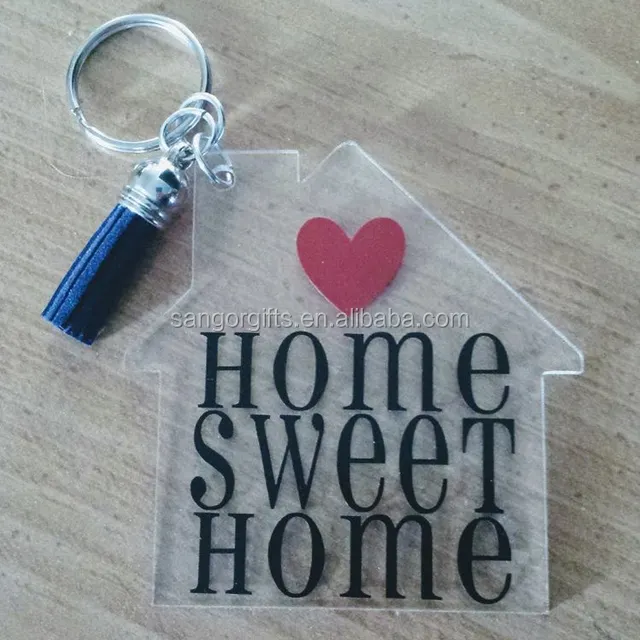 אישית אקריליק מחזיקי מפתחות בית בית