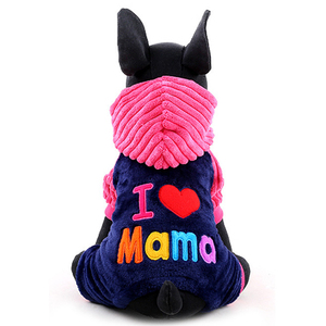 Ropa de Invierno para Perros, Abrigo Cálido con Capucha para Perros, Disfraz de Cachorro con Estampado de Te Amo Papá Mamá, Ropa para <span class=keywords><strong>Chihuahua</strong></span> - Product Image 1