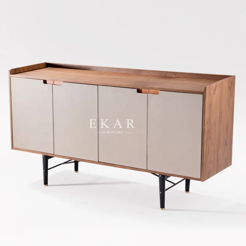 Phòng Ăn Pháp Thiết Kế 4 Cửa Kim Loại Cơ Sở Gỗ Hiện Đại Sideboard