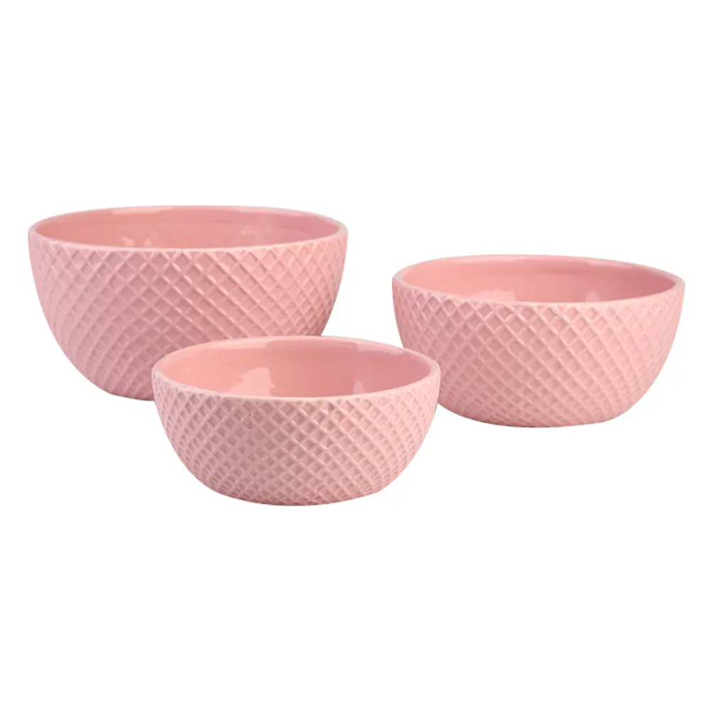 Wholesale Red Ceramic soup bowls kitchenware white Ceramic salad bowls
