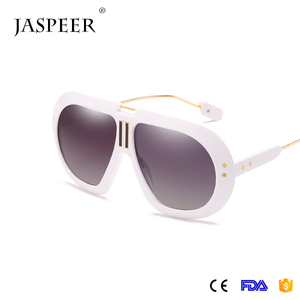 Jaspeer 2018 piloto de metal transparente plana sol sombra de gran tamaño una pieza cuadrada gafas de sol hombre - Product Image 2