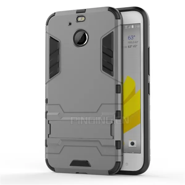 2 in 1 ST TPU Dual Layer Anti-Shock Iron Man Armor Telefoon Case Voor HTC 10 Evo Kickstand Case