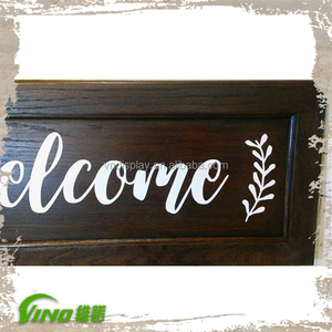 Panneau de bienvenue élégant en bois écologique Panneau mural peint à la main personnalisable pour la maison chaleureuse et les magasins de détail - Product Image 2