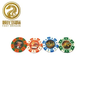 25 pcs Las Vegas Poker Puces ABS Autocollant 13.5g Argile Poids Ffine Exécution Coloré Denomation Casino