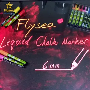 New style di qualità personalizzato scrittura larghezza fluorescente led colorato penna gesso liquido