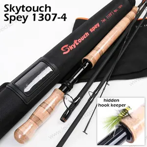 Vara de pesca voadora em estoque 13ft 7wt 4sec sk, carbono, skytouch, spey