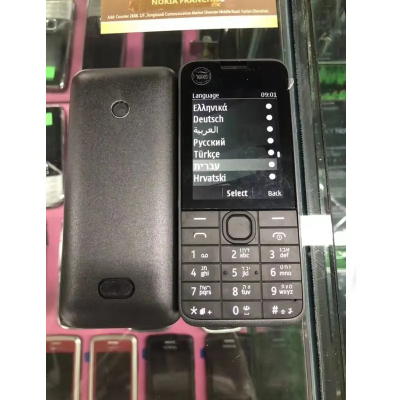Ponsel Bar 3G Murah 208 Sim Tunggal, Tidak Terkunci untuk Nokia 208 dengan Keypad Bahasa Inggris Ibrani