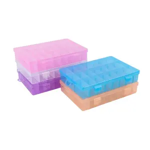 Limited-time Discount Multiple Colour 19.8*13.4*3.8cm 24 Grid Detachable Plastic Divided Storage Box