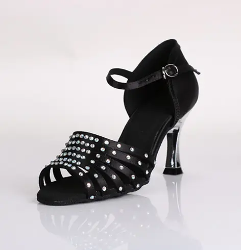 Tinh thể Latin múa giày salsa giày mở ngón chân người phụ nữ tango giày s-7175
