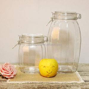 Nhà & Vườn Chất Lượng Cao Glass Kẹo <span class=keywords><strong>Jar</strong></span>/Vuông Glass <span class=keywords><strong>Jar</strong></span>/Cookie <span class=keywords><strong>Jar</strong></span> Glass Với Niêm Phong Kẹp Khóa Nắp - Product Image 3