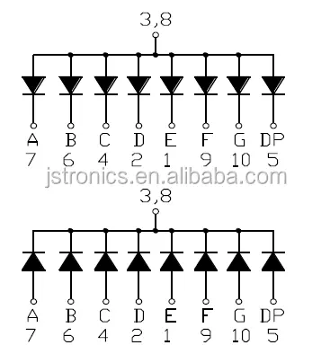 Jstronic 1 haneli 0.3 "inç 7 segment led ekran tek dijital smd ekran