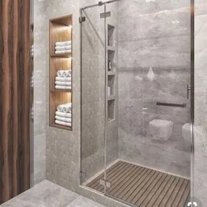 Glass Shower Room/Stainless Steel Shower Cabin Corner Entry Shower Screen