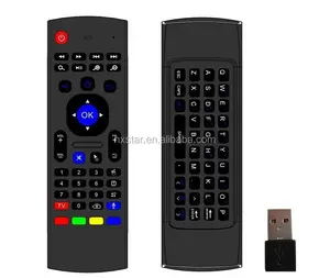 Mini teclado mx3 controle remoto voar mouse, para android tv