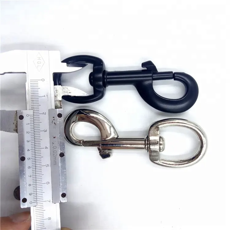 BT-Z789 kait jepret logam 1 "tali anjing Aloi seng tas putar Carabiner perak hitam 20mm baut mata gesper jepret