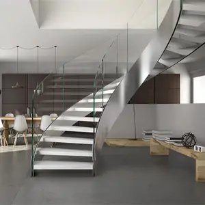 现代弯曲的楼梯豪华楼梯设计为别墅