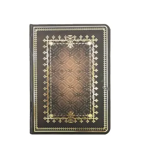 Indian Style Custom Gold Foil Logo Vintage Paper Islam Style Brownish Journal Book