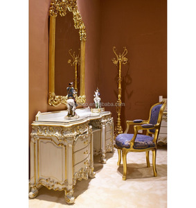 Ensemble de miroirs pour Table de toilette, meubles de chambre à coucher de Style palais Royal européen, ensemble de Table de vanité à bordure dorée Antique - Product Image 2