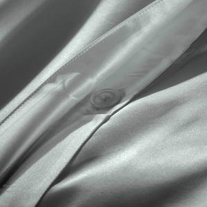 THXSILK 3 teilig Seide Bettwäsche 240 x 220 cm mit 2 Kissenbezüge 80 x 80 cm / 100% Maulbeerseide 19 Momme / Silber - Product Image 5