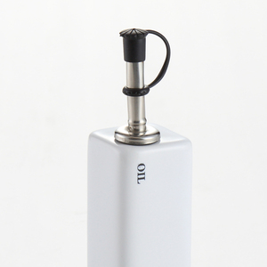 Decal White Ceramic Oil and <strong>Vinegar</strong> Bottle, White Salt &amp; Pepper <strong>Shaker</strong> - Product Image 4