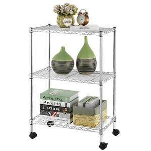 מתכוונן רגל תקע וגובה חוט רשת אחסון מדפים עם <span class=keywords><strong>4</strong></span> גלגלים גלגלית - Product Image 4