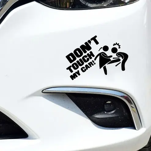 Veiligheidswaarschuwing Stickers NIET TOUCH MIJN AUTO Styling Creative Motorfietsen Decal Auto Sticker