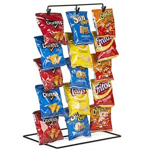 Countertop 15 Chips Snack Rack hanging snack holder Candy Display Rack for Store lays potato chips display rack