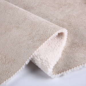 En gros 100% d'impression de Polyester collé fourrure daim feuille <span class=keywords><strong>tissu</strong></span> mètre prix - Product Image 1