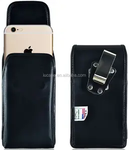Сверхмощный Вертикальный кожаный чехол-кобура с вращающимся металлическим зажимом для iPhone 7 Plus/iPhone 6S Plus/ Galaxy S8 Plus