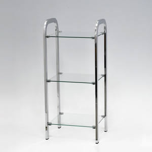 Simple 3-tier Bathroom <b>Corner</b> Shower Glass <b>Shelf</b> - Product Image 2