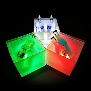 Cubo de plástico para pintura, cubo de hielo personalizado, duradero, led, enfriador, nuevo diseño de productos, 3,5l