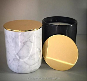 Bougeoir en marbre personnalisé en gros Photophore en résine <span class=keywords><strong>Pot</strong></span> de cire de Noël avec couvercle en métal <span class=keywords><strong>Pot</strong></span> de <span class=keywords><strong>bougie</strong></span> en marbre - Product Image 2