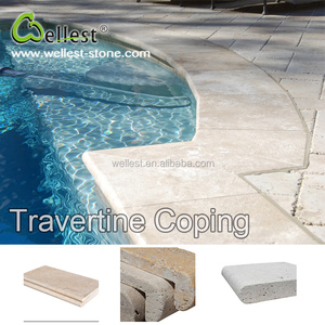 Venta al por mayor Beige <span class=keywords><strong>Natural</strong></span> travertino Bullnose de piscina de borde Copings para piscina - Product Image 6